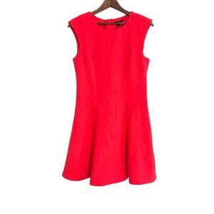 H&M Cap Sleeve Exposed Back Zip Stretch Cocktail Mini Dress Hot Pink Size 10